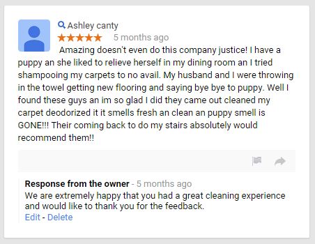 Elegant Carpet Cleaning - Review - Google - October 2014 - 5 Star