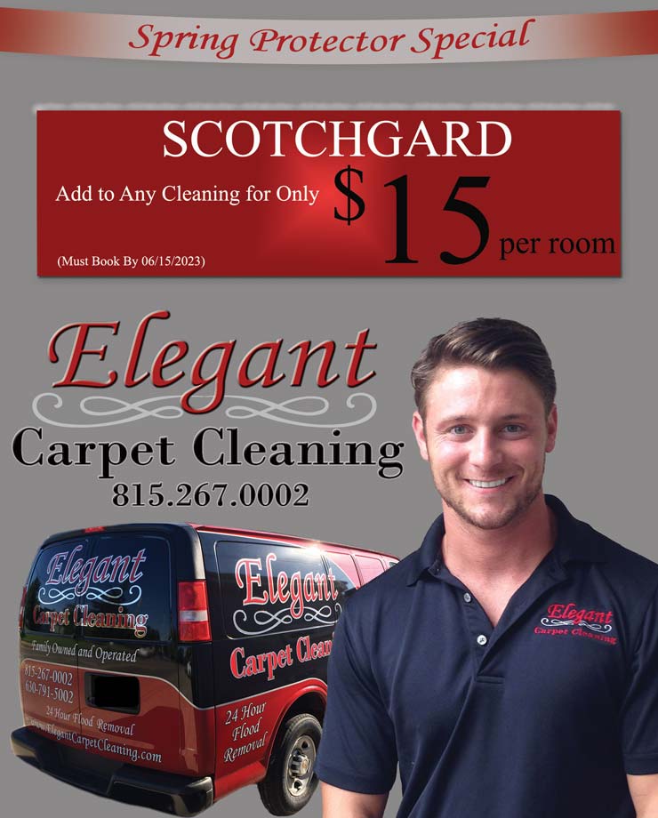 Elegant Carpet Cleaning Featured Scotchgard Carpet Cleaning Coupon - Add Scotchgard Carpet Protector to Any Cleaning for only $15.00 per room